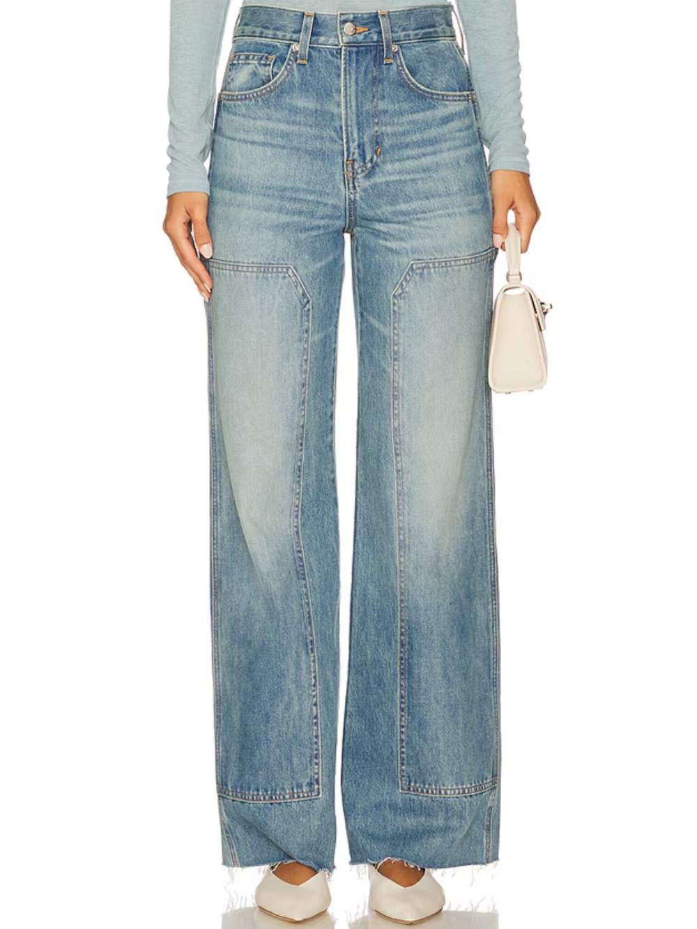 Veronica Beard Taylor High Rise Wide Leg in Blue Glare